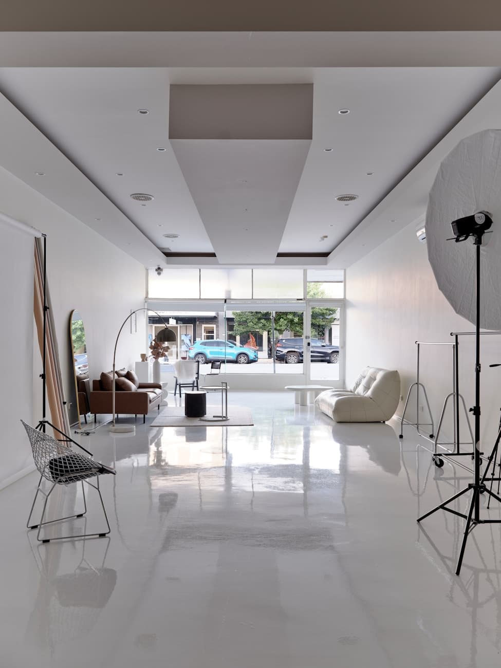 Bright natural light studio setup