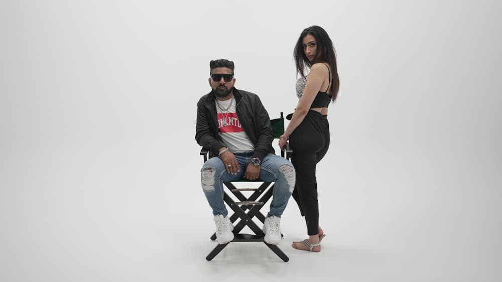 Portrait photography session with professional lighting